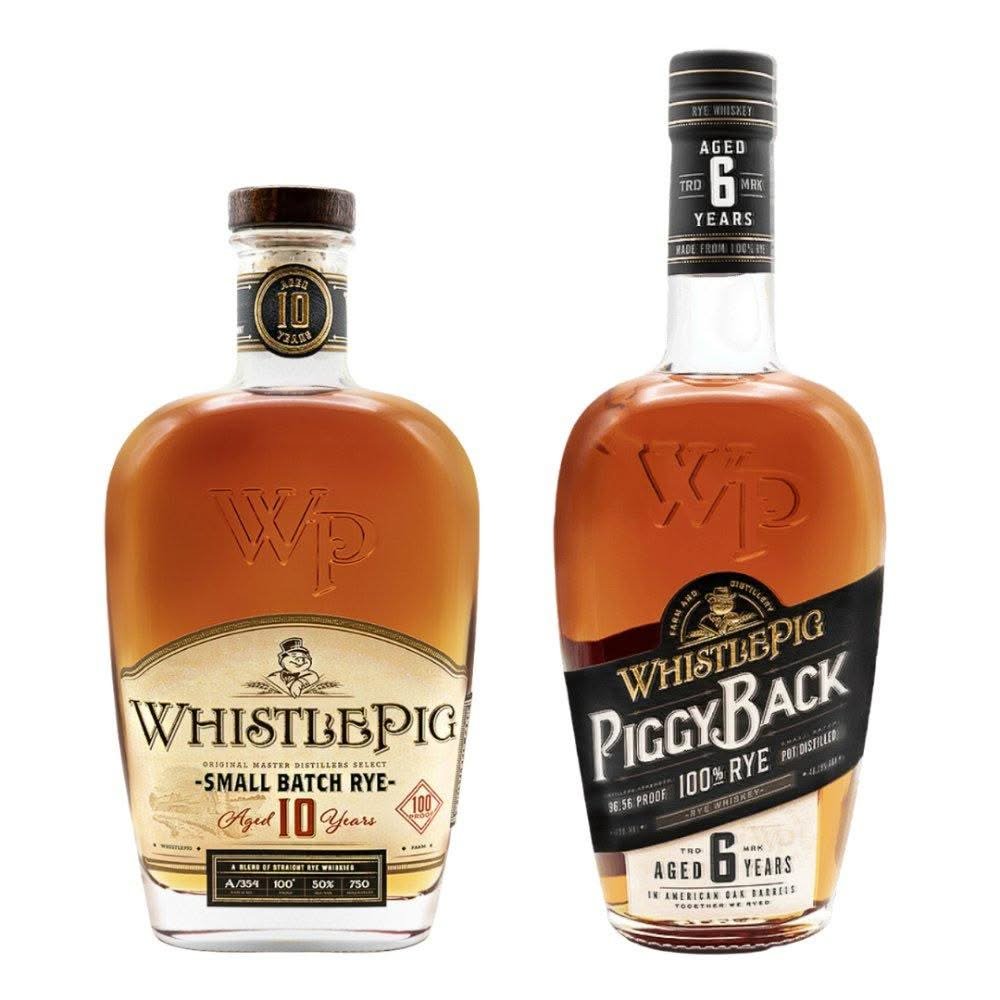 Old Potrero Straight Rye, Lot 40 Rye and WhistlePig PiggyBack Bundle - Image 2